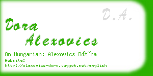 dora alexovics business card